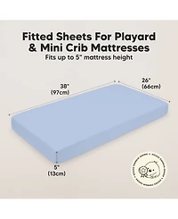 KeaBabies Mini Crib Sheets for Baby Girls, Boys, 2-Pack Soothe Pack and Play Fitted, N Mattress Sheet