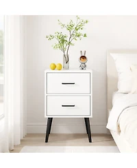 Streamdale Furniture Modern 2-Drawer Nightstand with Metal Accents