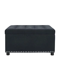 Streamdale Furniture Tufted Storage Ottoman with Nailhead Trim