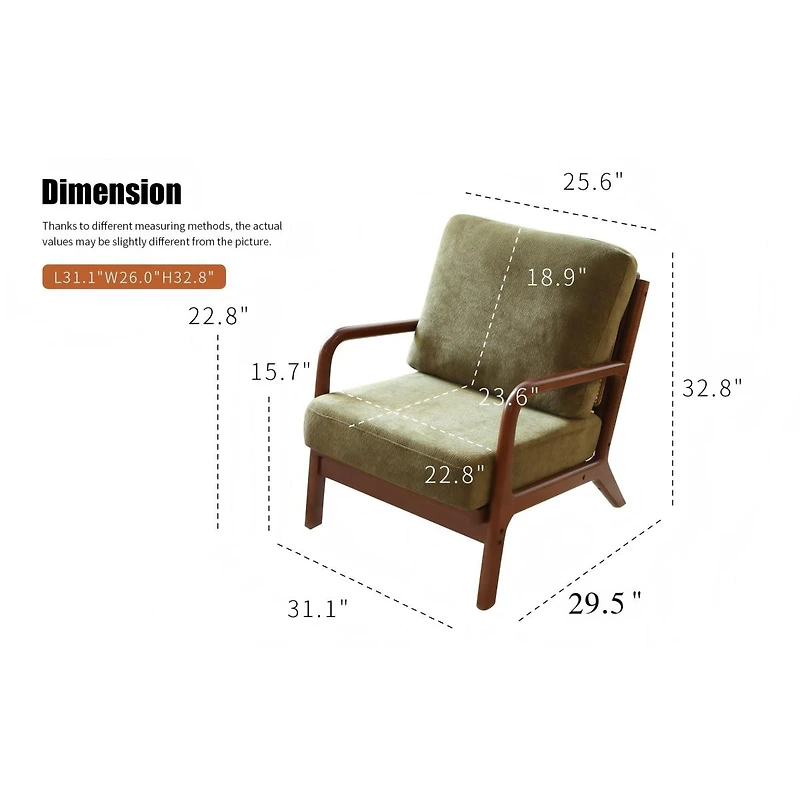 Streamdale Furniture Cozy Accent Chair with Solid Wood Frame