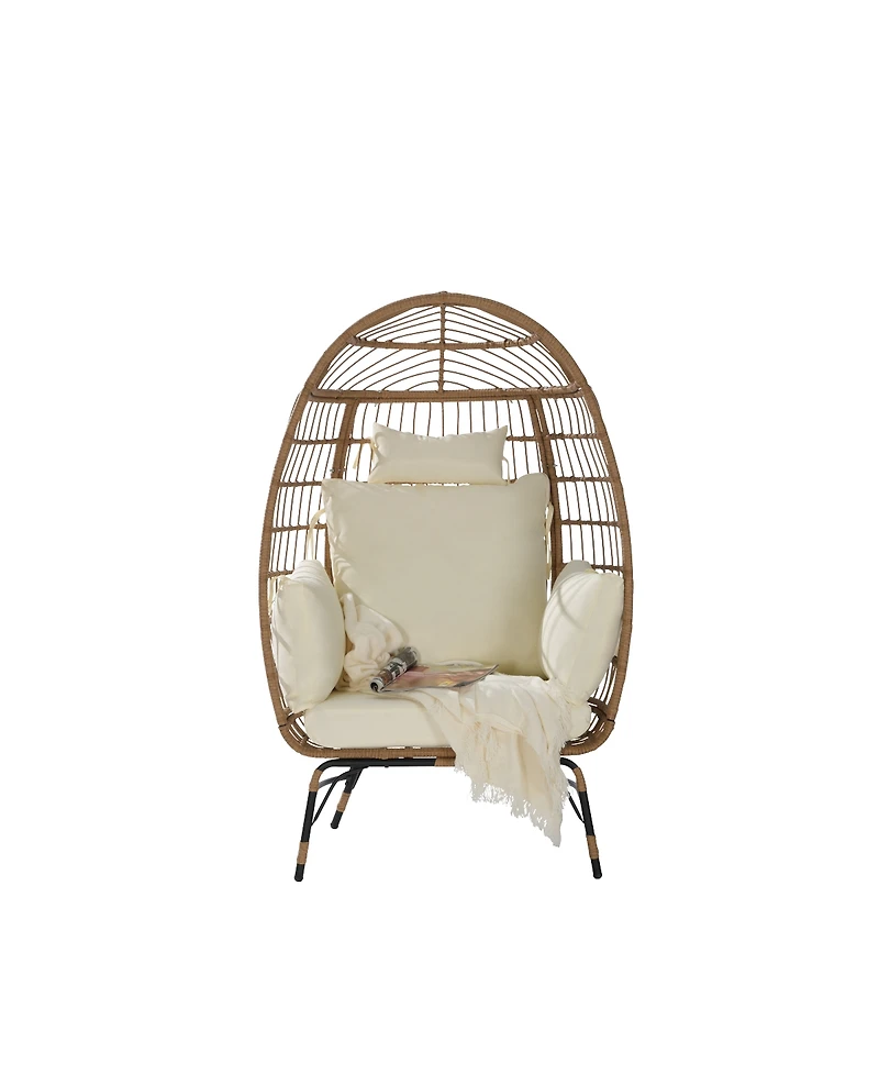 Streamdale Furniture Wicker Egg Chair with Cushion (Indoor/Outdoor)