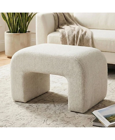 Maison Boucle 29" Upholstered Waterfall Bedroom Bench, Small Entryway Bench, 1 Pc
