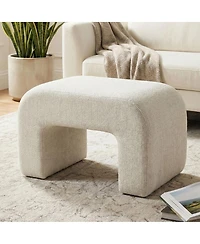Maison Boucle 29" Upholstered Waterfall Bedroom Bench, Small Entryway Bench, 1 Pc