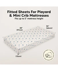 KeaBabies Mini Crib Sheets for Baby Girls, Boys, 2-Pack Soothe Pack and Play Fitted, N Mattress Sheet