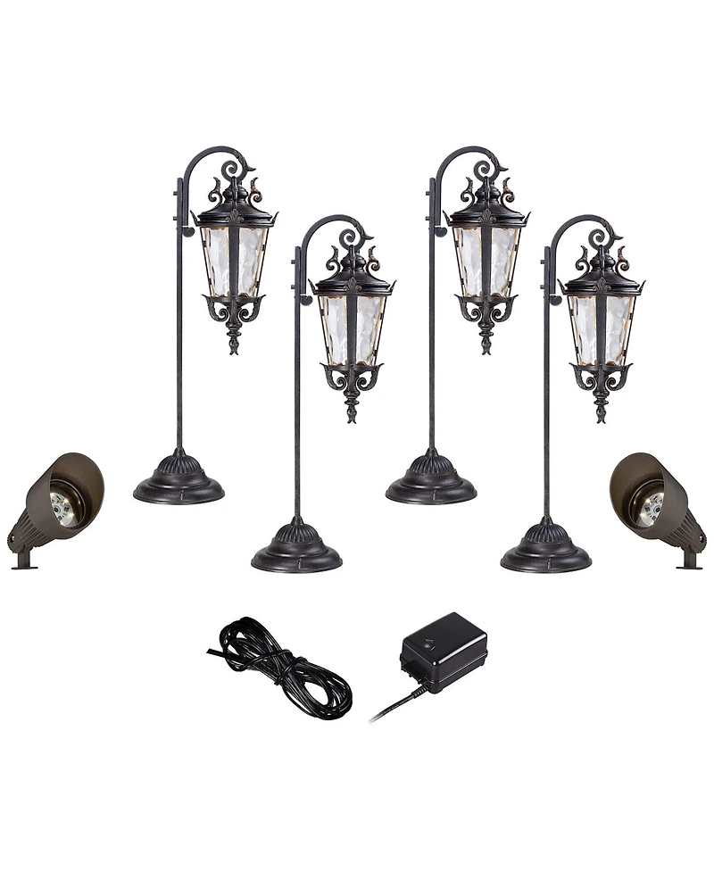 John Timberland Casa Marseille High Traditional 8-Piece Outdoor Landscape Path and Spot Light Kit Porch Led Bulb Finish