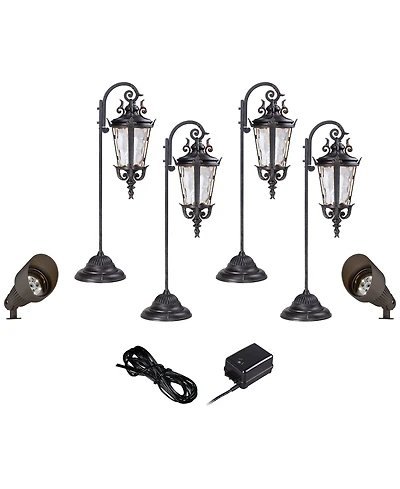 John Timberland Casa Marseille High Traditional 8-Piece Outdoor Landscape Path and Spot Light Kit Porch Led Bulb Finish