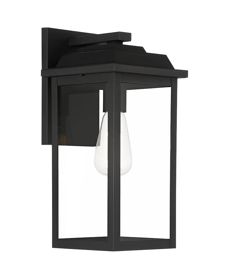 John Timberland Eastcrest Modern Outdoor Wall Light Fixtures Set of 2 Textured Metal 15 Clear Glass for Post Exterior Barn Deck