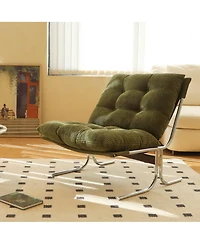 Streamdale Furniture Modern Green Accent Chair with Metal Frame