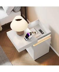 Streamdale Furniture 3-Drawer Nightstand Charging and Led