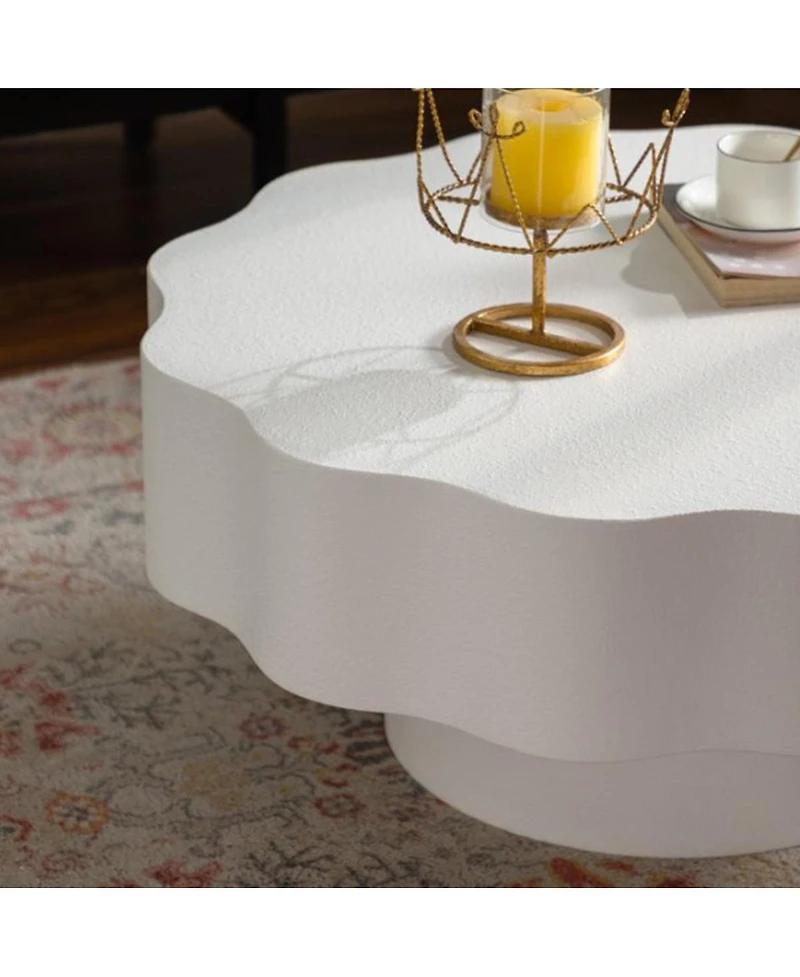 Streamdale Furniture Scalloped Coffee Table: Unique Wave-Edge Focal Piece