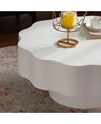 Streamdale Furniture Scalloped Coffee Table: Unique Wave-Edge Focal Piece