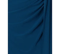 Betsy & Adam Women's Mock Neck Ruched Dress