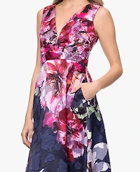 Betsy & Adam Women's V-Neck Burnout Floral Dress