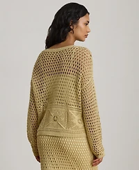 Lauren Ralph Women's Pointelle-Knit Boat Neck Sweater