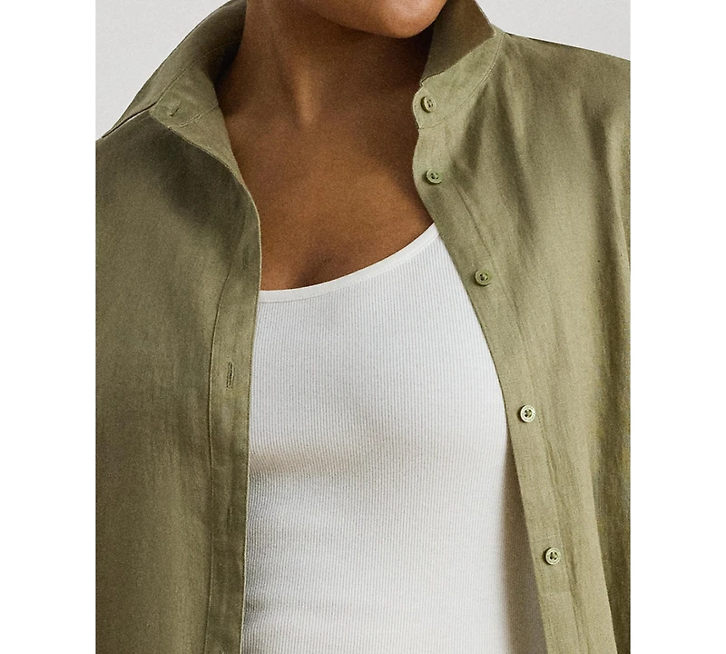 Lauren Ralph Dolman-Sleeve 100% Linen Shirt