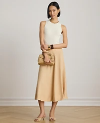 Lauren Ralph Women's Linen A-Line Midi Skirt