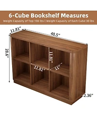 Streamdale Furniture 6-Cube Low Bookcase with Base