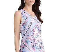 Jones New York Women's Sleeveless V-Neck Midi Dress