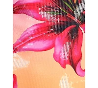 Seni & Cade Women's Tropical Floral Sequin Strapless Mini Dress