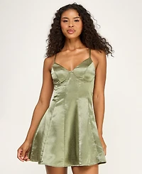 Seni & Cade Juniors' Studded Cross Back Mini Dress