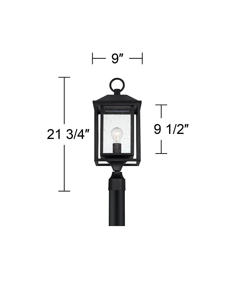 John Timberland Califa Modern Outdoor Post Light Metal Cage 21 Clear Seedy Glass for Exterior Barn Deck House Porch Yard Patio Home Outside