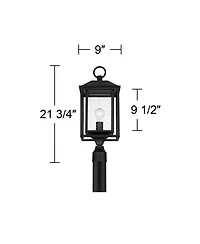 John Timberland Califa Modern Outdoor Post Light Metal Cage 21 Clear Seedy Glass for Exterior Barn Deck House Porch Yard Patio Home Outside