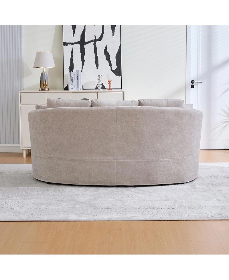 Streamdale Furniture Curved Plush Chenille Sofa