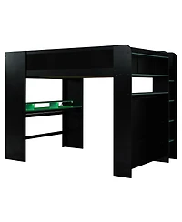 Streamdale Furniture Twin Bunk Bed with Desk, Shelves and Lamp