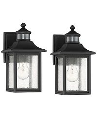 John Timberland Moray Bay Mission Outdoor Wall Light Fixtures Set of 2 Dusk to Dawn Motion Sensor 11 Seedy Glass for Exterior
