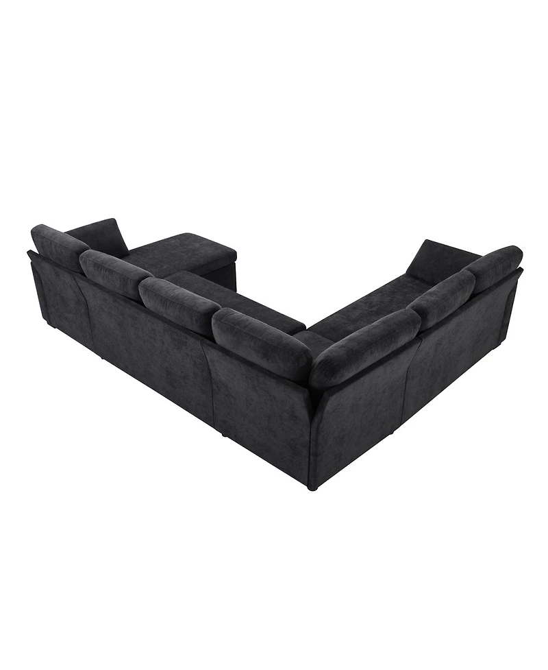 Streamdale Furniture U-Shape Sectional Sofa Bed with Storage