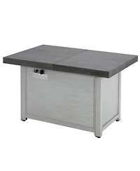 Flynama Extendable Rectangle Aluminum Alloy Fire Pit Table 50000 Btu Top Galvanized Steel Frame