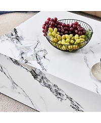 Streamdale Furniture Marble Pattern Mdf Coffee Table - Luxurious Living Room Accent