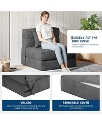 gaomon 4-in-1 Folding Sofa Bed and Chair Bed - Convertible Sleeper, Fold Out Loveseat Sofa Couch with Pillow, Tufted Floor Lounge.