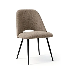 Maison Boucle Set of 2 Upholstered Dining Chairs, Modern Side Metal Legs