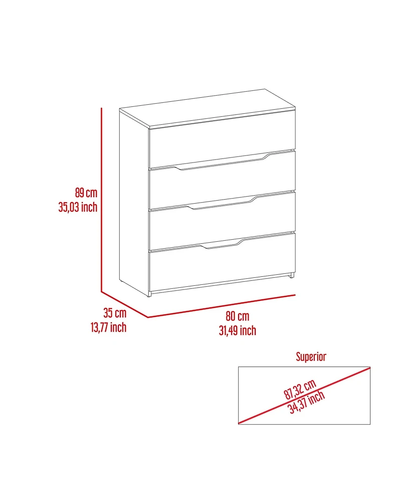 Flynama Modern 5 Drawer Dresser Wood Fabric Drawers Cabinet with Rattan Details