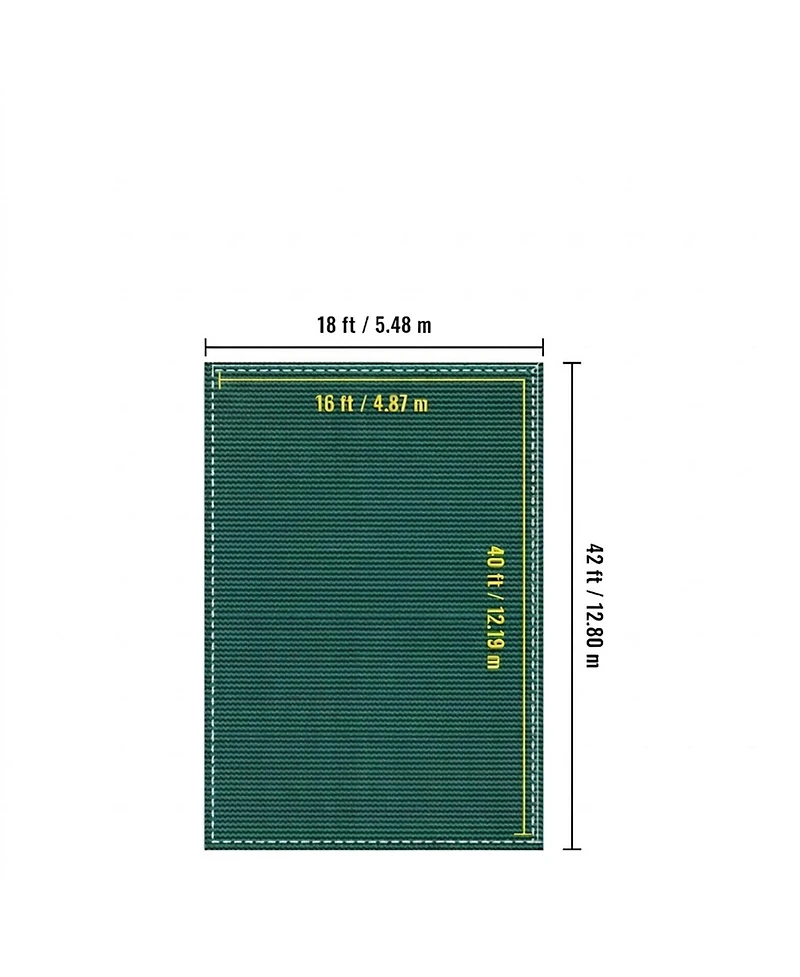 Sugift 16x40ft Pool Safety Cover Mesh with Drainage Holes Winter Cover