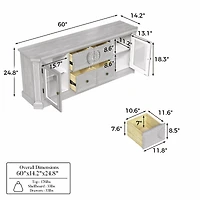 Homsee Nightstand with three drawers, wooden side table, end table with gold legs, bedside table for bedroom, living room, office