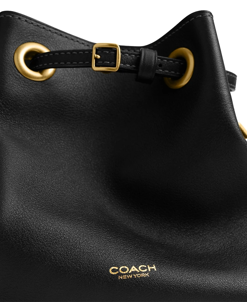 Coach Leather Jade Drawstring Crossbody Bag