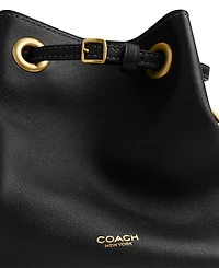 Coach Leather Jade Drawstring Crossbody Bag