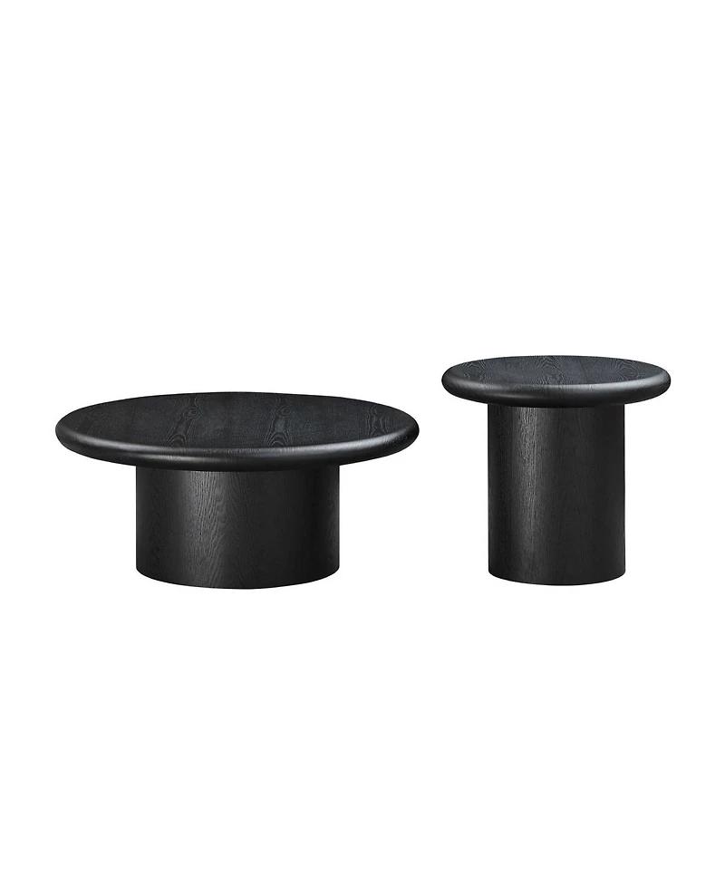 Streamdale Furniture Modern 2-Pc Round Coffee Table Set