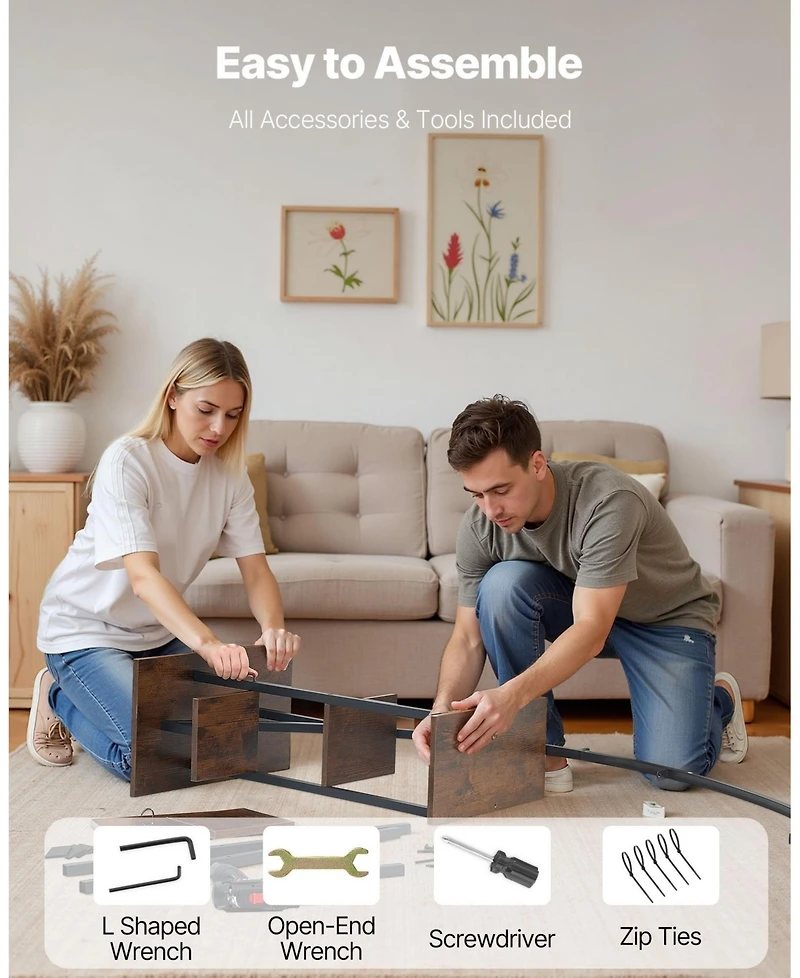 Sugfit 3-Tier Kids Bookshelf and Toy Storage Organizer with Sling Book Rack for Toddler