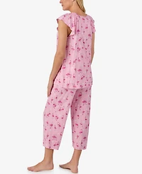 Ellen Tracy Women's Scoop Neck Top & Cropped Pajama Pants, 2-Piece Set