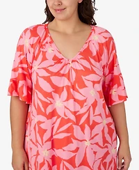 Ellen Tracy Plus V-Neck Short Nightgown