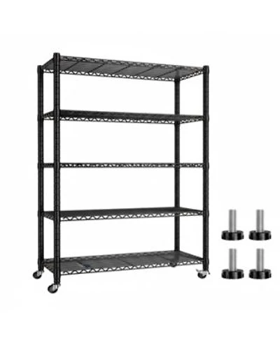 Yigii 1200LBS Heavy Duty 5 Tier Metal Shelving Adjustable Garage Storage Shelves Chrome