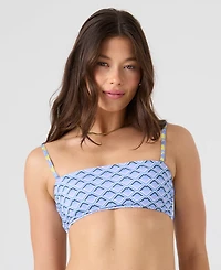 Roxy Women's Printed Lace-Up Bandeau Neck Bikini Top