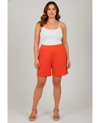 Avenue Women's Knit Gauze Smocked Shorts