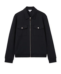 Reiss Men's Premium Interlock Zip-Through Overshirt