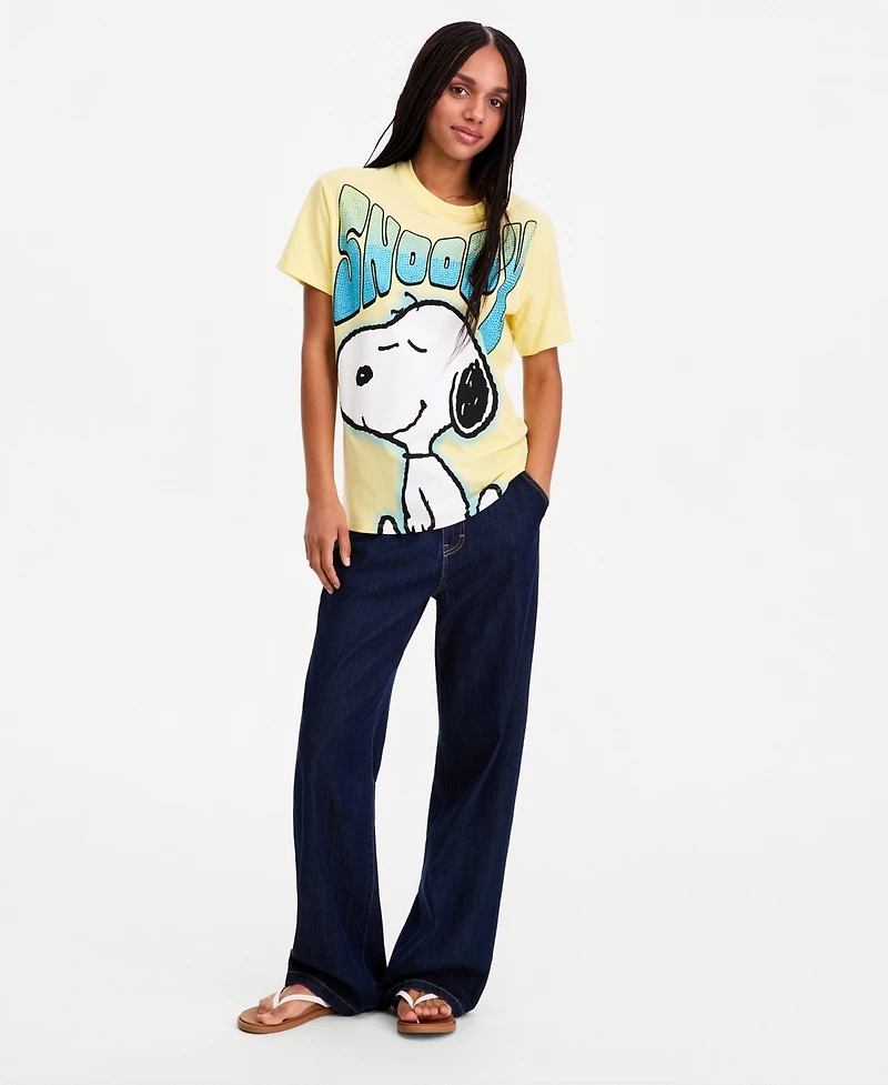 Snoopy Juniors' Rhinestone Boyfriend Tee