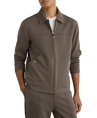 Reiss Men's Premium Interlock Zip-Through Overshirt