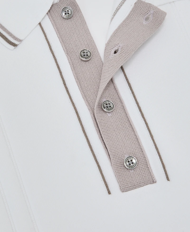 Reiss Men's Tipped Half-Button Knitted Polo Shirt